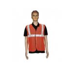 Safety AID Reflective Jacket, Color Orange, Size 2 inch, Material Type Net