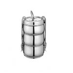 Generic Stainless Steel Clip Belly Lunch Box, Diameter 10cm, Number of Containers 2