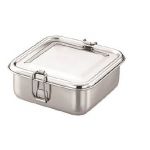 Generic Stainless Steel Square Shape Bento Lunch Box, Dimension 14.5 x 14.5 x 5cm