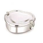 Generic Stainless Steel Heart Shape Bento Lunch box, Dimension 16 x 16 x 5cm