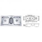Nirali Gala x y Glossy Finish Kitchen Sink, Size: 1040 x 510mm