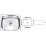Nirali Glister Glossy Finish Kitchen Sink, Size: 585 x 485mm