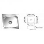 Nirali Grace Plain Glossy Finish Kitchen Sink, Size: 305 x 305mm