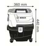 Bosch GAS 15 Vacuum Cleaner Machine, Power 1100W, Weight 6kg, Gross Container Volume 15l (456502023000)
