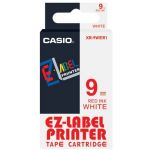 Casio XR-9WER1-W-DJ Label Tape, Color Red on White