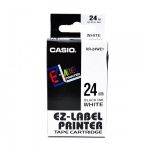 Casio XR-24WE1 Label Tape, Color Black on White, Size 24mm