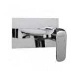 Hindware F400013 Single Lever Basin Mixer With Wall Flange And Spout, Finsih Chrome