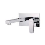 Hindware F360017 Single Lever Basin Mixer With Wall Flange And Spout, Finsih Chrome