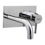 Hindware F280028 Wall Mounted Basin Tap With Wall Flange And Spout, Finsih Chrome