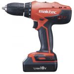 Maktec MT071E Cordless Driver Drill, Torque 42/24Nm, Capacity 13mm, Speed  0-400/1400 rpmrpm, Weight 1.7kg, Voltage 18V
