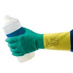 Ansell HNPAN-87-9009 Bi-color Latex/Neoprene Gloves, Size 9inch