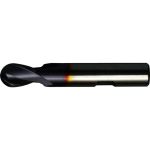 Swiss Tech SWT1631136A Weldon Short 2FL Ball Nose Slot Drill-TiCN, Diameter 6.00mm, Flute Length 8.0mm, Overall Length 52.0mm