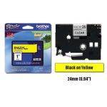 Brother TZe651 Label Tape, Size 24mm, Color Black on Yellow