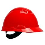 3M H-705R Ratchet Suspension Hard Hat, Color Red