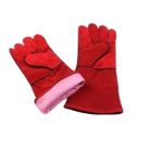 Samarth Leather Winter Hand Gloves, Color Red