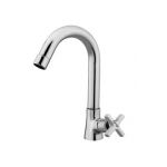 Kerro AX-06 Swan Neck Faucet, Model Axis, Material Brass, Color Silver, Finish Chrome