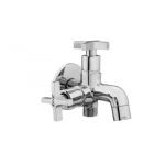 Kerro AX-11 Two-Way Bib Cock Faucet, Model Axis, Material Brass, Color Silver, Finish Chrome