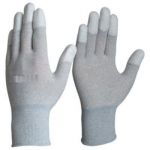 Om Autoelectro Private Limited OMEI02C Carbon Top Fit Gloves, Color Grey