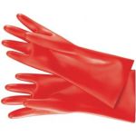 Partek Rubber Hand Gloves, Color Red