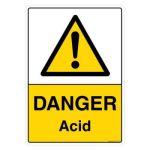 Safety Sign Store CW112-A3AL-01 Danger: Acid Sign Board