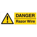 Safety Sign Store CW206-2159PC-01 Danger: Razor Wire Sign Board