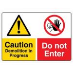 Safety Sign Store CW209-A3PC-01 Danger: Demolition In Progress Do Not Enter Sign Board