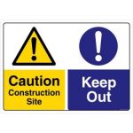 Safety Sign Store CW210-A2AL-01 Caution: Construction Site Keep Out Sign Board