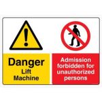 Safety Sign Store CW212-A2PC-01 Danger: Lift Machine Sign Board