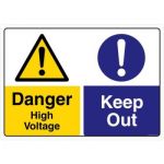 Safety Sign Store CW307-A3PC-01 Danger: High Voltage Keep Out Sign Board