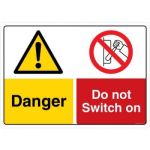 Safety Sign Store CW310-A2AL-01 Danger: Do Not Swith On Sign Board