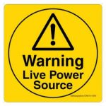 Safety Sign Store CW315-210AL-01 Warning: Live Power Source Sign Board