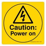 Safety Sign Store CW317-105PC-01 Caution: Power On Sign Board