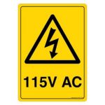 Safety Sign Store CW319-A4V-01 Warning: 115V Ac Sign Board