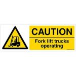 Safety Sign Store CW409-1029AL-01 Caution: Fork Lift Trucks Operating Sign Board