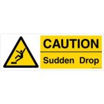 Safety Sign Store CW411-1029PC-01 Caution: Sudden Drop Sign Board