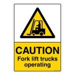 Safety Sign Store CW413-A3AL-01 Caution: Fork Lift Trucks Operating Sign Board