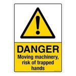 Safety Sign Store CW417-A3AL-01 Danger: Moving Machinery Risk Of Trapped Hands Sign Board