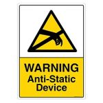 Safety Sign Store CW421-A3AL-01 Warning: Anti-Static Device Sign Board