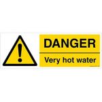 Safety Sign Store CW429-1029AL-01 Danger: Very Hot Water Sign Board