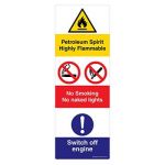 Safety Sign Store CW432-1029AL-01 Petroleum Sprit Highly Flammable Sign Board