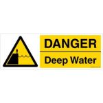 Safety Sign Store CW433-1029V-01 Danger: Deep Water Sign Board