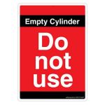 Safety Sign Store CW437-A6NT-01 Empty Cylinder Do Not Use Sign Board