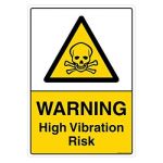 Safety Sign Store CW448-A3AL-01 Warning: High Vibration Risk Sign Board
