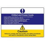 Safety Sign Store CW501-A2PC-01 Caution: Chilled And Frozen Foods Sign Board