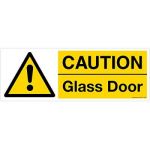 Safety Sign Store CW604-1029AL-01 Caution: Glass Door Sign Board