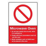Safety Sign Store CW611-A4AL-01 Microwave Oven Sign Board