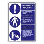Safety Sign Store CW620-A3AL-01 Dangerous Machine Sign Board