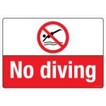 Safety Sign Store CW630-A2AL-01 No Diving Sign Board