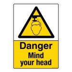 Safety Sign Store CW636-A4PC-01 Danger: Mind Your Head Sign Board