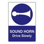 Safety Sign Store CW701-A2AL-01 Sound Horn Drive Slowly Sign Board
